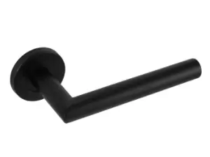 Image of Eclipse 34902 BLK SS 19mm Mitred Door Handle Set Fire Rated Matte Black