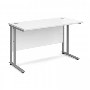 Image of Maestro 25 SL Straight Desk 1200mm x 600mm - Silver Cantilever Frame