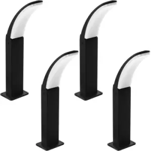 Image of 4 PACK IP44 Outdoor Pedestal Light Black Aluminium 11W LED Wall Post Lamp