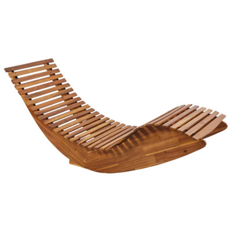 Image of Beliani Sun Lounger Brescia Ii Acacia Wood Brown