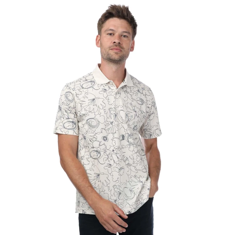 Image of Ted Baker Holler Regular Printed Polo - Beige Beige S