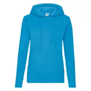 Image of Fruit Of The Loom Ladies Lady Fit Hooded Sweatshirt / Hoodie (XL) (Azure Blue)