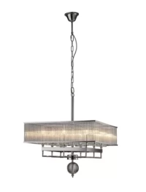 Image of Vanessa Ceiling Pendant Square 8 Light Polished Chrome, Crystal