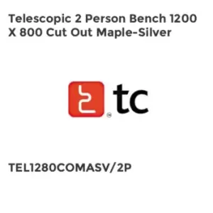 Image of TC Group Telescopic 2 Person Bench 1200 x 800 Cut Out Maple-Silver