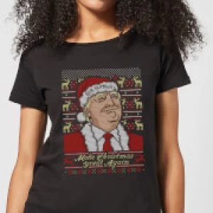 Image of Make Christmas Great Again Womens Christmas T-Shirt - Black - 5XL