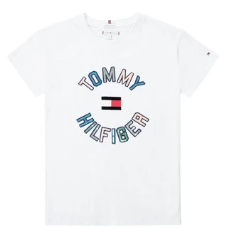 Image of Tommy Hilfiger PELINKA Girls Childrens T shirt in White - Sizes 8 years,10 years,12 years,14 years,16 years