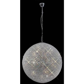 Image of Ava pendant lamp 18 Bulbs polished chrome / crystal