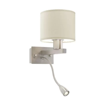 Image of Leds-c4 Lighting - Leds-C4 Torino - LED 2 Light Indoor Wall Light Satin Nickel with Reading Lamp, E27