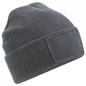 Image of Beechfield Thinsulate Removable Patch Beanie (One Size) (Graphite Grey)