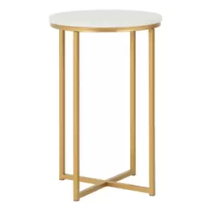 Image of Seconique Dallas Side Table - Marble/Gold Effect