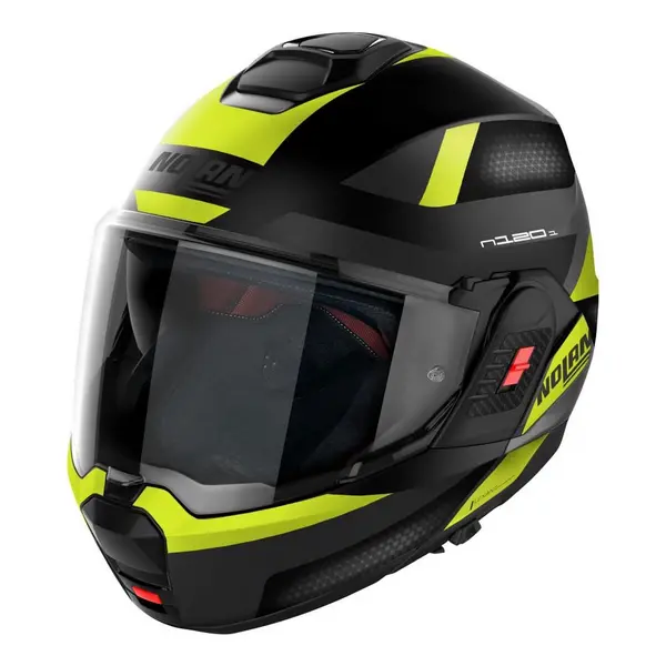 Image of Nolan N120-1 Subway N-COM 023 Flat Black Yellow Modular Helmet Size L