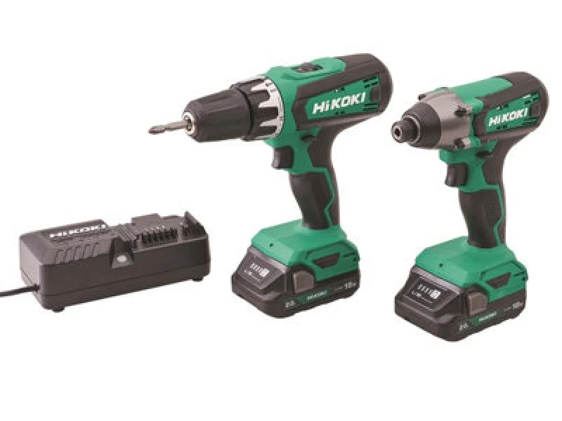 Image of Hikoki Twin Pack Combi Drill And Impact Driver 18V 2 X 2Ah Li-Ion Kc18Dfxjaz