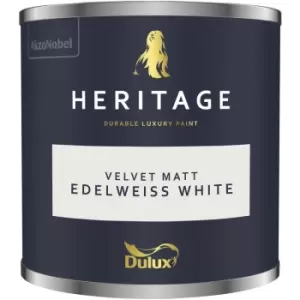Image of Dulux Heritage Velvet Matt Edelweiss White Matt Emulsion Paint 125ml