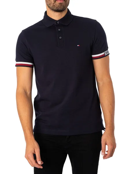 Image of Monotype Flag Cuff Slim Polo Shirt