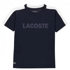 Image of Lacoste Colour Block T Shirt - Navy/Whte 525