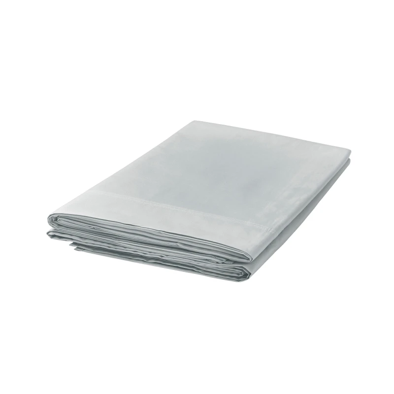 Image of Bedeck of Belfast FINE LINENS 300TC PLAIN DYE FLAT SHEET Silver unisex KING SIZE
