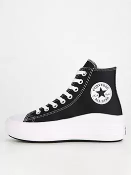 Image of Converse Chuck Taylor All Star Move Leather, Black, Size 8, Women