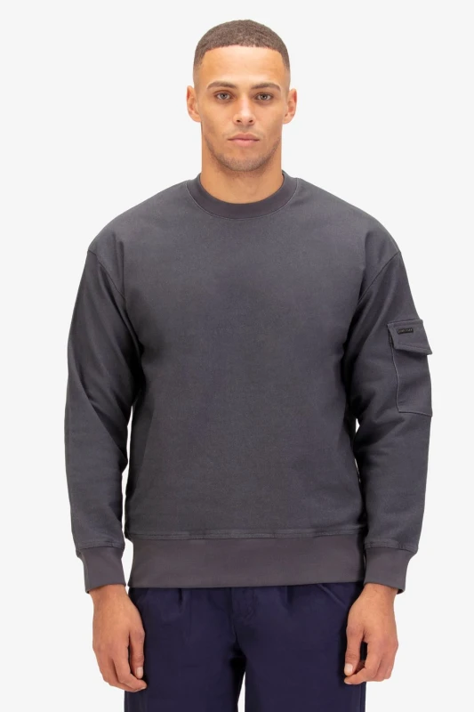 Image of Luke 1977 Mens Caleta Sweatshirt in Charcoal Size: 3XL Charcoal Male 3XL