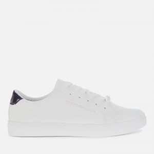 Image of Tommy Hilfiger Womens Venus Leather Essential Trainers - White - UK 5