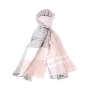 Image of Barbour Womens Blair Tartan Scarf Pink/Grey Tartan