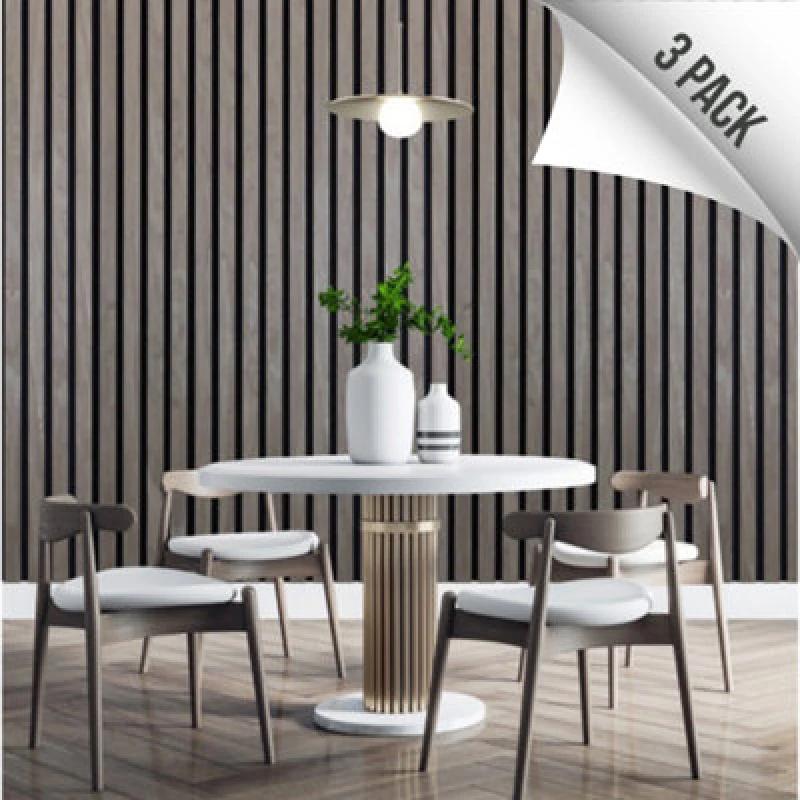 Image of Kraus Easy Living - Chestnut - Acoustic Slat Wall Panel X3 Pack (L) 240Cm X (W) 60Cm - 3 Panel Value Pack