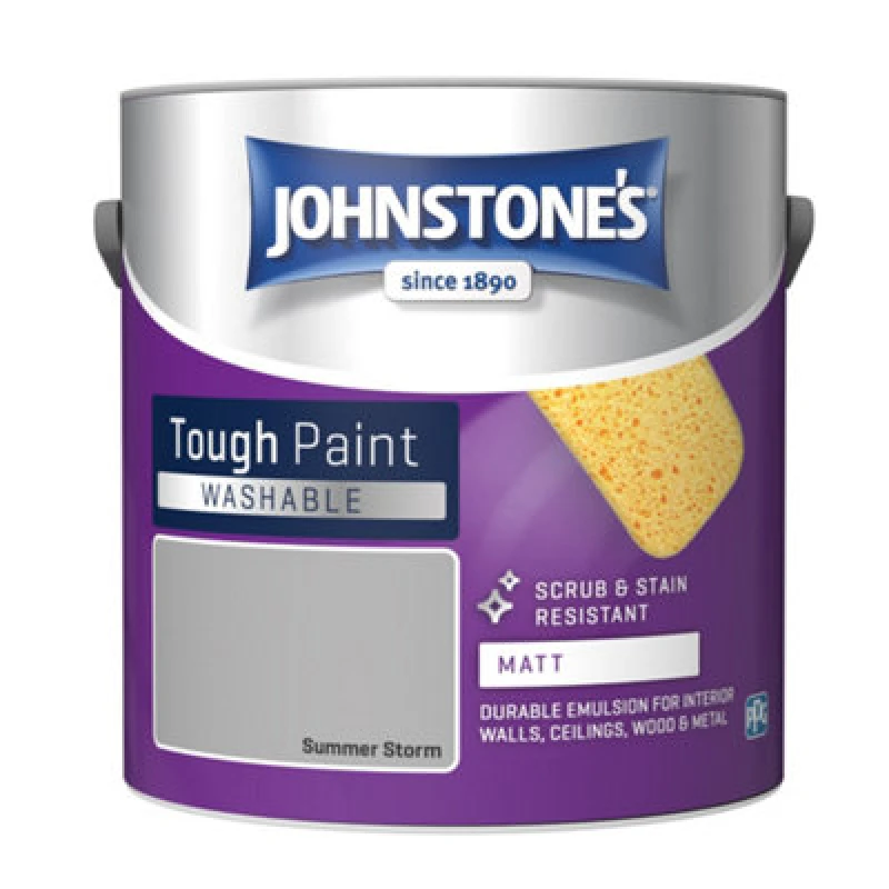 Image of Johnstone's Washable Matt Tough Paint Summer Storm - 2.5L