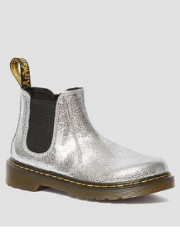 Image of Dr Martens Girls Metallic Chelsea Boots - Silver