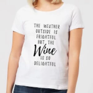 Image of Wine Is So Delightful Womens T-Shirt - White - 5XL
