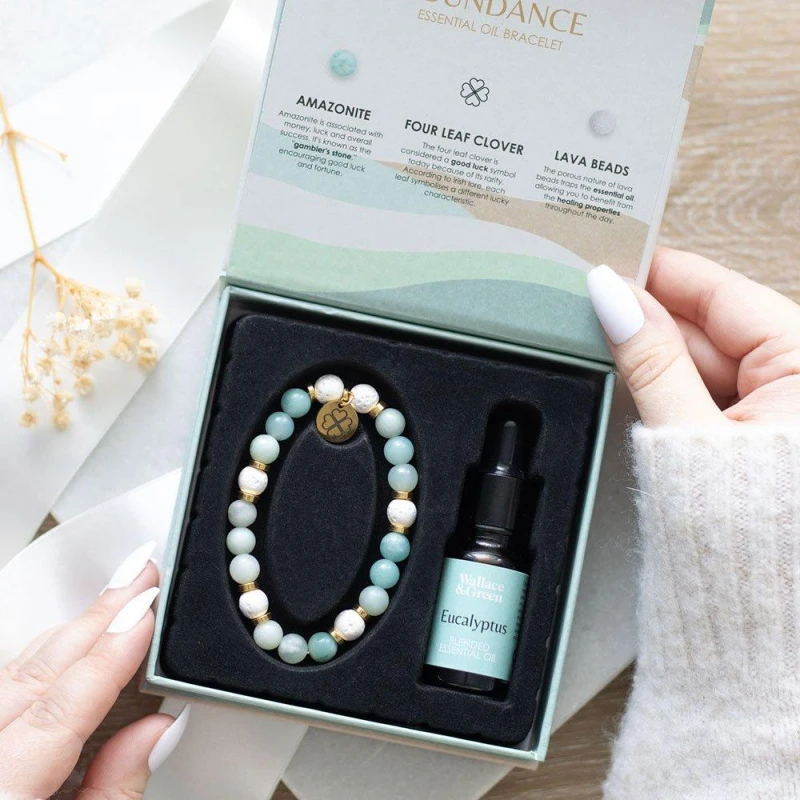 Image of Simplhome Abundance Amazonite Crystal Essential Oil Bracelet Multi