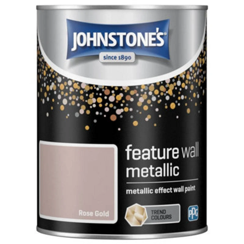 Image of JOHNSTONE'S Interior Feature Wall Metallic Rose Gold 1.25ltr - Rose Gold - Johnstone's 5010426809670