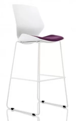 Image of Florence White Frame High Stool in Tansy Purple