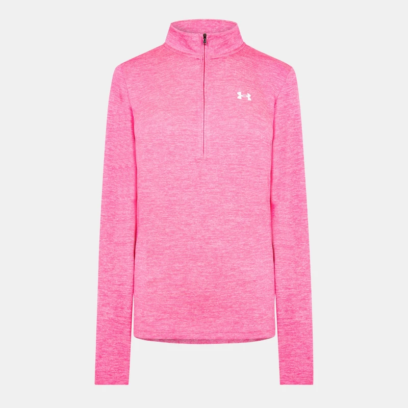 Image of Under Armour Armour Tech Half Zip Top Womens - Pink Pink 12