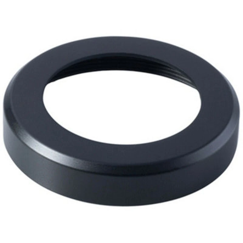 Image of Loops PAIR Screw On Round Rose Cover Plates 50mm Diameter 10mm Depth Matt Black Black