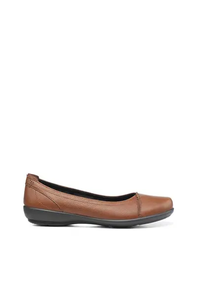 Image of Hotter Wide Fit 'Robyn II' Ballet Pumps Tan
