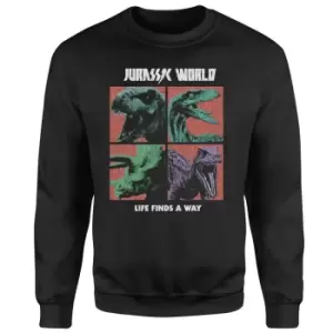 Image of Jurassic Park World Four Colour Faces Sweatshirt - Black - M