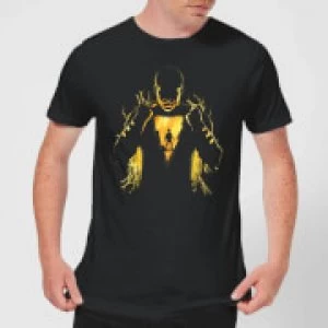 Image of Shazam Lightning Silhouette Mens T-Shirt - Black - M