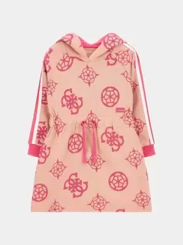 Image of Guess Kids All Over Peony Logo Print Dress