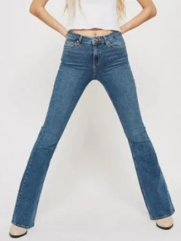 Image of Topshop Topshop Jamie Flared Jeans - Mid Blue
