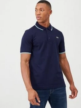 Image of Lacoste Sports Sports Tipped Collar Polo Shirt - Navy