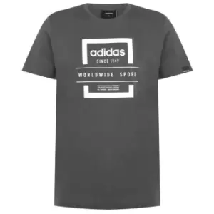Image of adidas Label Linear Mens T-Shirt - Grey