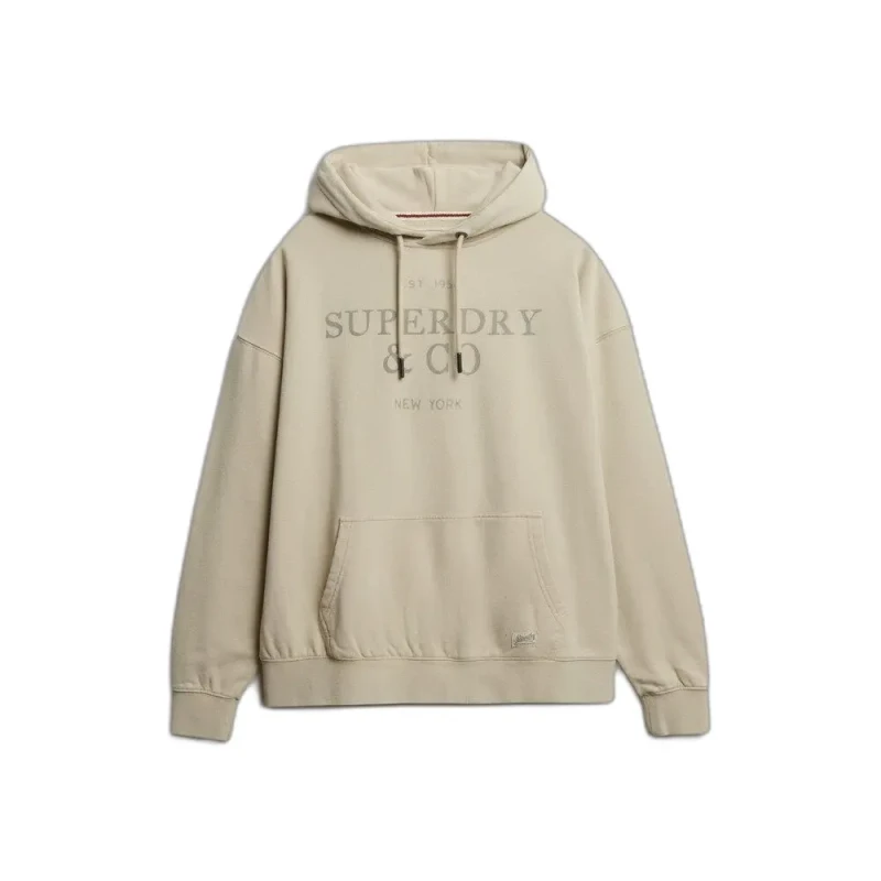 Image of Superdry Womens hooded sweatshirt Superdry Luxe Casual Relaxed Beige Female S