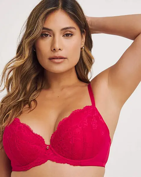 Image of Ann Summers Ann Summers Sexy Lace Plunge Bra Red RED Female 42D IH17406