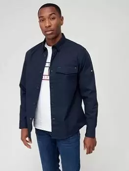 Image of Tommy Hilfiger Lightweight Twill Overshirt, Desert Sky Size M Men