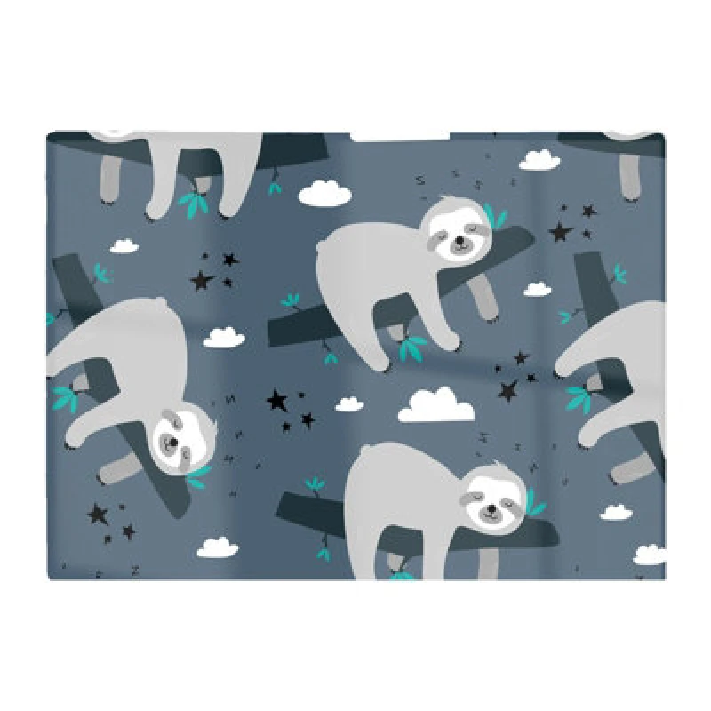 Image of Warren Reed Designer Sleeping Sloth Pattern Glass Chopping Board