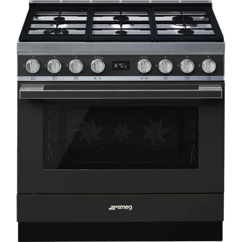 Image of SMEG Portofino CPF9GPAN 90cm Dual Fuel Range Cooker - Anthracite - A+ Rated