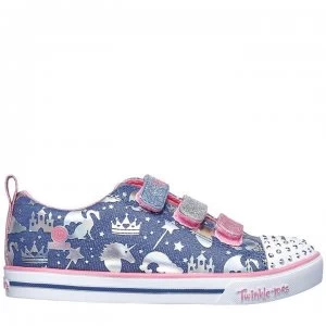 Image of Skechers Lite Canvas Shoes Infant Girls - Blue/Multi