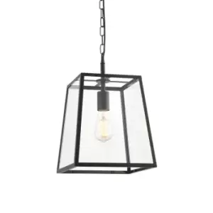 Image of Hurst Single Pendant Ceiling Lamp, Matt Black, Glass