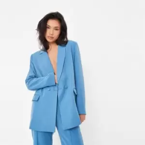 Image of Missguided Breasted Tailored Blazer - Blue