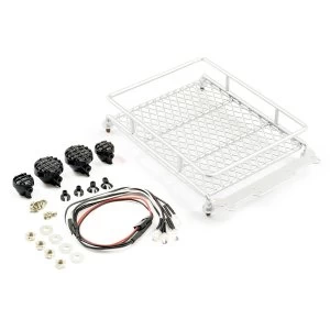 Image of Fastrax Silver Aluminium Luggage Rack W/Led Lamps L130Mm X W110Mm
