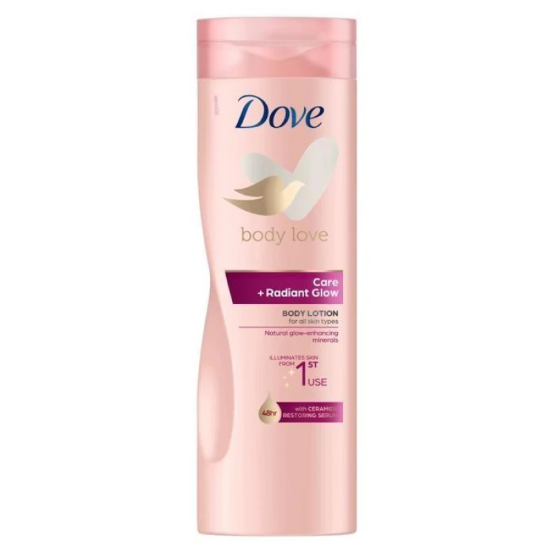 Image of Dove Love Care + Radiant Glow 'Body Lotion' 400ml,6pk Pink female